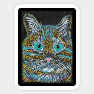 Abstract colorful cat face Sticker
